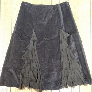 Vintage Black velvet Odille Skirt from Anthropologie